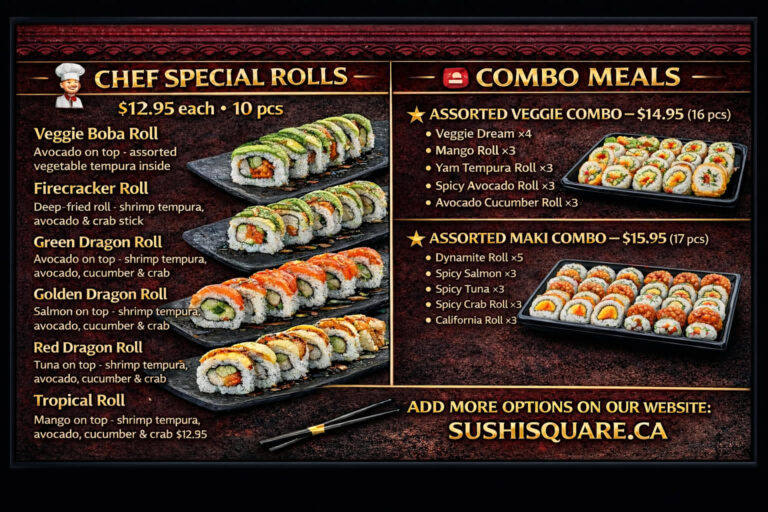 Cube Square Menu Sushi Square – Fresh Every Day
